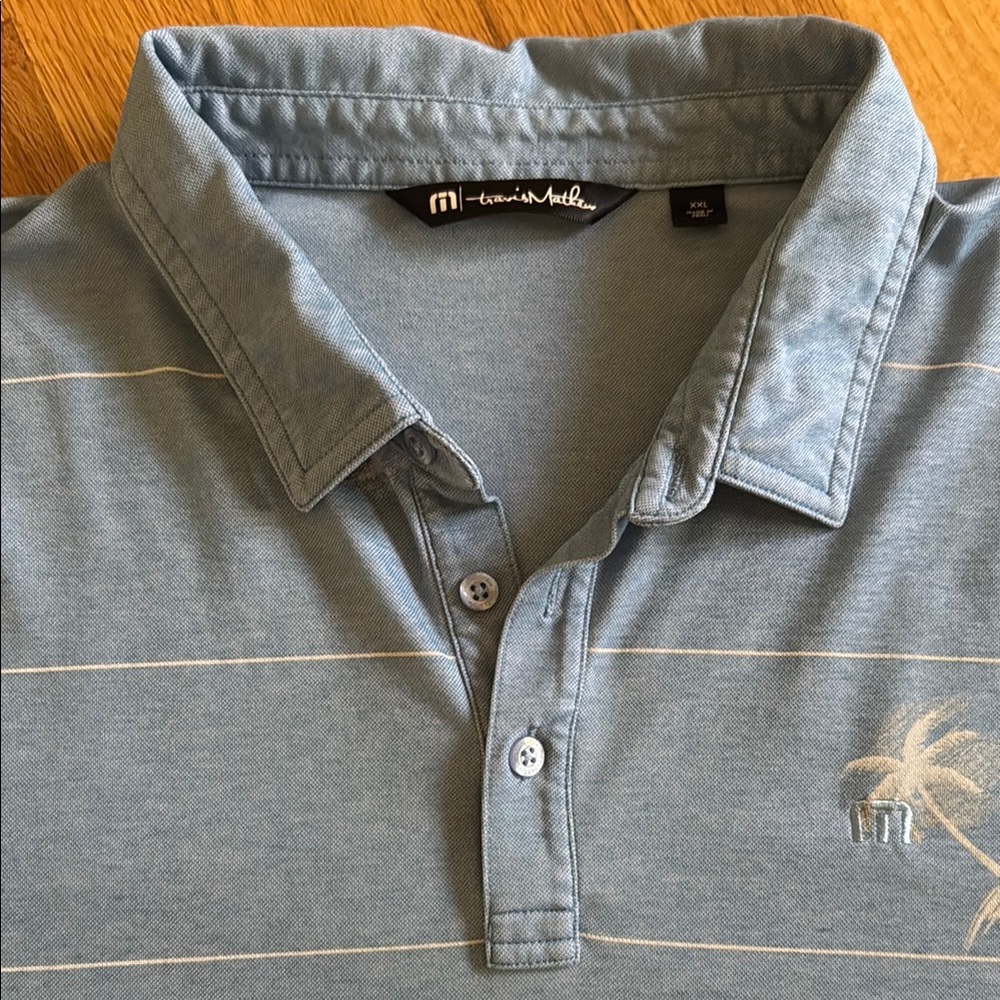 Travis Mathew Blue Polo Shirt with Classic Collar